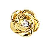 Fuschia, Fuschia Nail Art -  Flower - Gold/Crystal, Mk Beauty Club, Nail Art