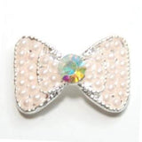Fuschia, Fuschia Nail Art Charms - Double Triangle Bow - Pink/Silver, Mk Beauty Club, Nail Art Charms