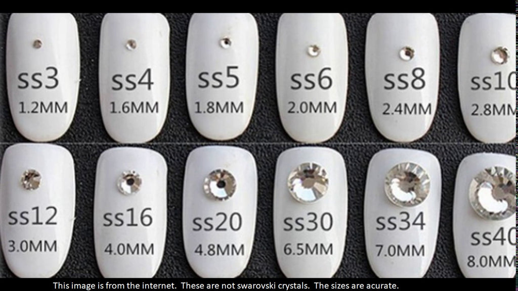 Swarovski Crystal Size Chart for Nails