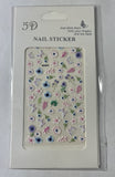 HK 5D Nail Sticker - Blue Flowers #5D-0074