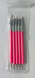 HK Dual End Silicon / Dotting Tool  Set Pink - 5pc