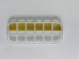 HK Gold and Silver Metal Round Beads - 12grids