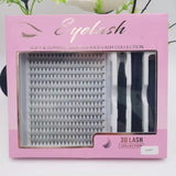 3D LASH Knot-Free D-Curl Cluster Eyelash With Bond/Sealant, Remover, Tweezers Kit #20P