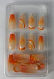 Bite My Nails Orange Slices Coffin Medium Press-on Nails with Glue