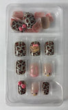 La Camila Hello Kitty Animal Print Square Short Press-on Nails with Glue