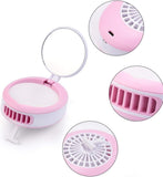 Eyelash Mini Fan with Mirror - Pink