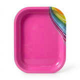 Retro Rainbow Metal Manicure & Utility Tray - Pink