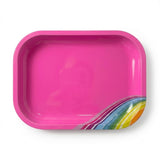 Retro Rainbow Metal Manicure & Utility Tray - Pink
