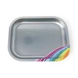 Retro Rainbow Metal Manicure & Utility Tray - Silver