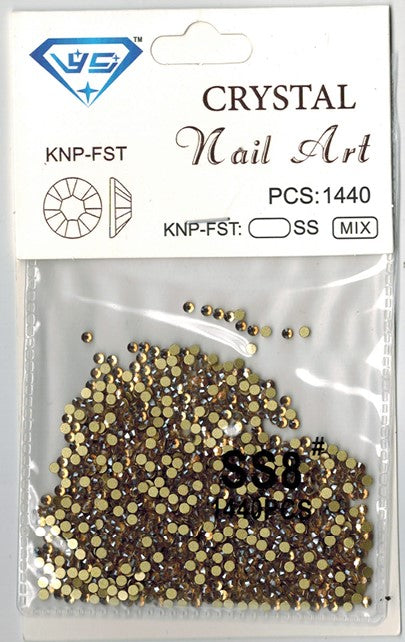 Nail Art Crystals Gold - #8 (1440pcs)