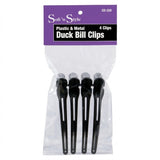 Soft 'N Style 4" Duck Bill Clips (Plastic & Metal) - 4pcs #CD-220