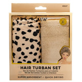 Cala Turban Set - Cheetah/Beige 2pc