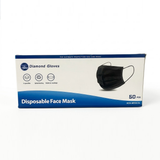 Diamond Gloves 3 Ply Face Mask - Black (50pcs)