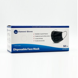 Diamond Gloves 3 Ply Face Mask - Black (50pcs)