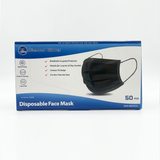 Diamond Gloves 3 Ply Face Mask - Black (50pcs)