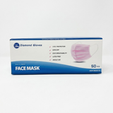 Diamond Gloves 3 Ply Face Mask - Pink (50pcs)