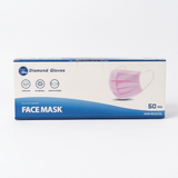 Diamond Gloves 3 Ply Face Mask - Pink (50pcs)