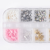 HK  Assorted Resin 3D Chams  (Pearls, Butterflies, Bows)   - 12grids