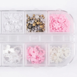 HK  Assorted Resin 3D Chams  (Pearls, Butterflies, Bows)   - 12grids