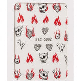 HK 5D Nail Sticker - Fire, Skull and Bones #STZ5S92