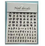 HK Alphabet Nail Decals - Black #XF3359BK