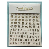 HK Alphabet Nail Decals - Gold #XF3359GD