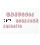 La Camila White French Tip Square Short Press-on Nails with Glue - 24pcs