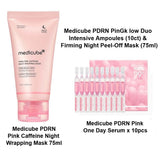 Medicube PDRN Pink One Day Serum 10x Ampoules + Caffeine Night Wrapping Mask 75ml Set