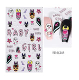 HK Halloween 5D Nail Sticker -  Baby Girl/Cats #5D-K245