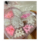 HK Nail Art Resin Ribbons (PK/WHT), Flowerettes + Pearls