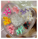 HK Multi-Colored Nail Art Resin Ribbons + Pearls