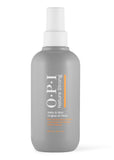 OPI Nature Strong Nail and Skin Protectant Spray in a matte gray bottle with a white spray top, featuring orange and white text on a clean white background.