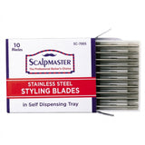 Scalpmaster Barber Stainless Steel Replacement Blades - 10ct #SC-7005