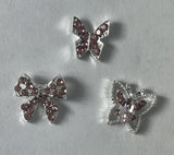 HK 3D Nail Art Butterflies and Bows Jewelled Charms