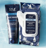 Cala Men's Cooling Face & Body Wipes-Eucalyptus (60-Sheets/pk)