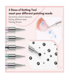 HK Double Ended Dotting Pen and Nail Liner Brush - 5pcs