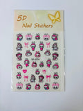 HK Labubu 5D Nail Sticker - Pink Ribbons #SD-2274