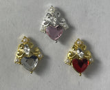 HK Nail Art 3D Crystal Hearts Mixed Color Charms