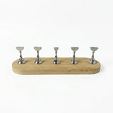 Wood Magnetic Nail Tips Stand Holder 5pcs Set - Silver