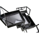 JC Black Diamond Acrylic 2-Tiers Extendable Trays Cosmetic Train Case with Mirror #JMK001-82