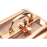 JC Rose Gold Diamond Acrylic 2-Tiers Extendable Trays Cosmetic Train Case with Mirror #JMK001-85