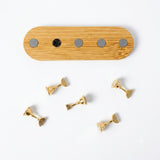 Wood Magnetic Nail Tips Stand Holder 5pcs Set - Gold