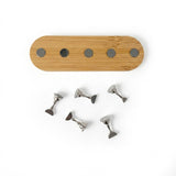 Wood Magnetic Nail Tips Stand Holder 5pcs Set - Silver