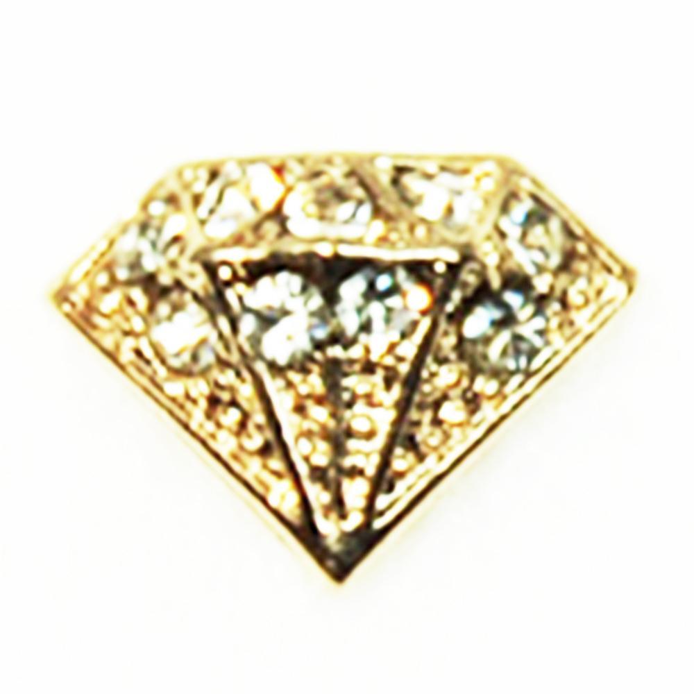 Fuschia, Fuschia Nail Art - Diamonds - Gold, Mk Beauty Club, Nail Art