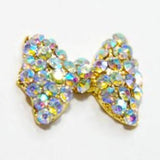 Fuschia, Fuschia Nail Art Charms - Crystal Glam Bow - Aurora/Gold, Mk Beauty Club, Nail Art Charms