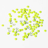 Fuschia Nail Art - Neon Yellow Studs - Medium Circle