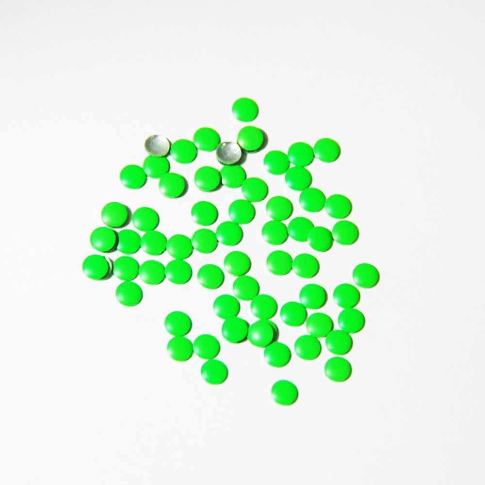 Fuschia, Fuschia Nail Art - Neon Green Studs - Small Circle, Mk Beauty Club, Metal Parts