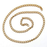 Fuschia Nail Art - Linked Chain - Gold