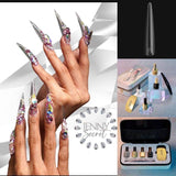 Apres Nail Apres Gel-X Tips - Jenny Queen of Bling - Sculpted Stiletto Extra Extra Extra Long Nail Tips - Mk Beauty Club