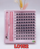 Fluffy D-Curl Individual Cluster DIY Volume Eyelash Extension Mixed Length (6-12mm) With Bond and Tweezers #LC152